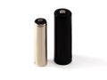 Two batteries vertically black and silver Royalty Free Stock Photo