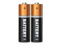 Two batteries on a white background on white, 3D rende