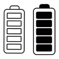 Two Battery Level Indicators Showing Full Power Capacity Icon Design Royalty Free Stock Photo