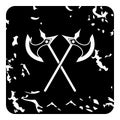 Two battle axes icon, grunge style
