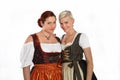 Two bavarian girls in traditional costumes Royalty Free Stock Photo