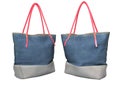 Two beach bags 3d rendering on white background no shadow