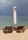 Two beach chairs along the ocean, destination scenics