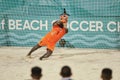 Beach soccer teams, the Bahamas and Guatemala, playing in the CONCACAF Beach Soccer Championship