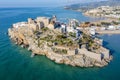 Two beaches in Peniscola, Castellon, Spain Aerial Royalty Free Stock Photo