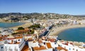 Two beaches in Peniscola, Castellon, Spain Royalty Free Stock Photo