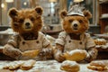 Two Bears in a Bakery Royalty Free Stock Photo
