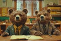Two Bears in a Classroom Setting