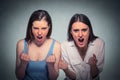 Two beautiful angry women screaming Royalty Free Stock Photo