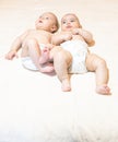 Two beautiful babies, boy and girl Royalty Free Stock Photo