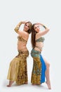 Two beautiful belly dancers Royalty Free Stock Photo