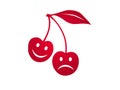 Two beautiful cherries on a white background - 3d rendering