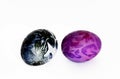 Two beautiful Eeaster eggs on white Royalty Free Stock Photo