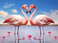 Two beautiful flamingos in love Royalty Free Stock Photo