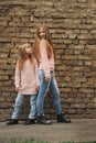 Two beautiful girls on the street Royalty Free Stock Photo
