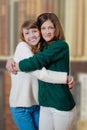 Two beautiful happy teenage girls in home made Royalty Free Stock Photo