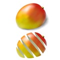 Two beautiful ripe mango skin