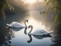 Two beautiful swans Royalty Free Stock Photo