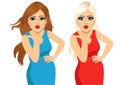 Two beautiful women blowing kiss Royalty Free Stock Photo