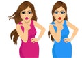 Two beautiful women blowing kiss Royalty Free Stock Photo