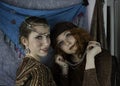 Two beautiful young women dressed as gypsies