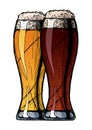 Two beer glasses Royalty Free Stock Photo