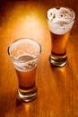 Two beer glasses, selective focus Royalty Free Stock Photo