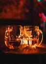 Two beer glasses on the table Royalty Free Stock Photo