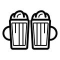 Two beers line icon. vector illustration isolated on white. Royalty Free Stock Photo