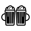 Two beers line icon. vector illustration isolated on white. Royalty Free Stock Photo