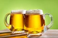 Two beers on the table Royalty Free Stock Photo