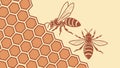 Two Bees and Honeycomb, Natural Ecosystem, Pollinator Power, vector design Generative AI Royalty Free Stock Photo