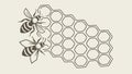 Two Bees on Honeycomb Pattern. Nature\'s Perfect Geometry, vector design Generative AI Royalty Free Stock Photo