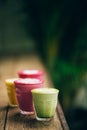 Two beetroot lattes Royalty Free Stock Photo
