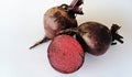 Two beets and one in half Royalty Free Stock Photo
