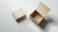 Two Beige Cardboard Boxes on White Background Ai generated Royalty Free Stock Photo