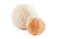 Two beige wool clews Royalty Free Stock Photo