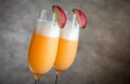 Two bellini cocktails Royalty Free Stock Photo