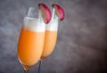 Two bellini cocktails Royalty Free Stock Photo