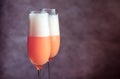 Two bellini cocktails Royalty Free Stock Photo