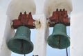 Two bells on the church tower in Corfu, Greece