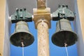Two bells on the church tower in Corfu, Greece
