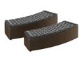 Two bench black leather capitone on a white background 3d rendering