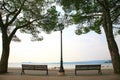 Two benches with a view on Lake Garda, Italy