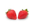 Two berries ripe strawberries isolated Royalty Free Stock Photo