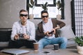 Gamers playing party Royalty Free Stock Photo