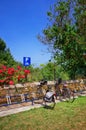 Bicycle parking lot in the nature. Bike parking. Royalty Free Stock Photo