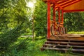 Two bicycles on terrace of rural house Royalty Free Stock Photo