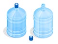 Two big bottles of water for delivery. Bottles of water isolated on a white background isometric illustration Royalty Free Stock Photo