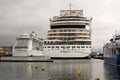 two big cruise ships, wherof the Aida Luna from Genova in the harbor of Stanvanger, Norway Royalty Free Stock Photo